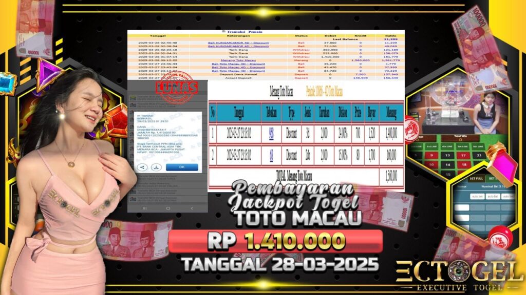 BUKTI JACKPOT TOGEL TOTO MACAU TERPERCAYA DI INDONESIA TGL 28-03-2025