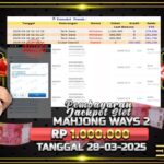BUKTI JACKPOT SLOT MAHJONG WAYS 2 TERPERCAYA DI INDONESIA TGL 28-03-2025