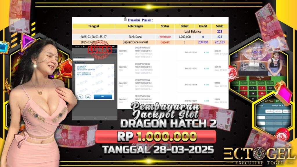 BUKTI JACKPOT SLOT DRAGON HATCH 2 TERPERCAYA DI INDONESIA TGL 28-03-2025