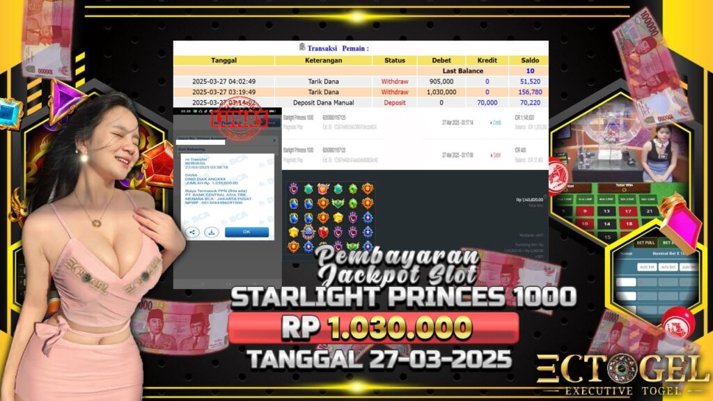 BUKTI JACKPOT SLOT STARLIGHT PRINCES 1000 TERPERCAYA DI INDONESIA TGL 27-03-2025