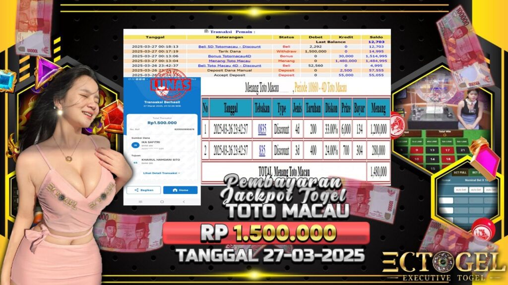 BUKTI JACKPOT TOGEL TOTO MACAU TERPERCAYA DI INDONESIA TGL 27-03-2025