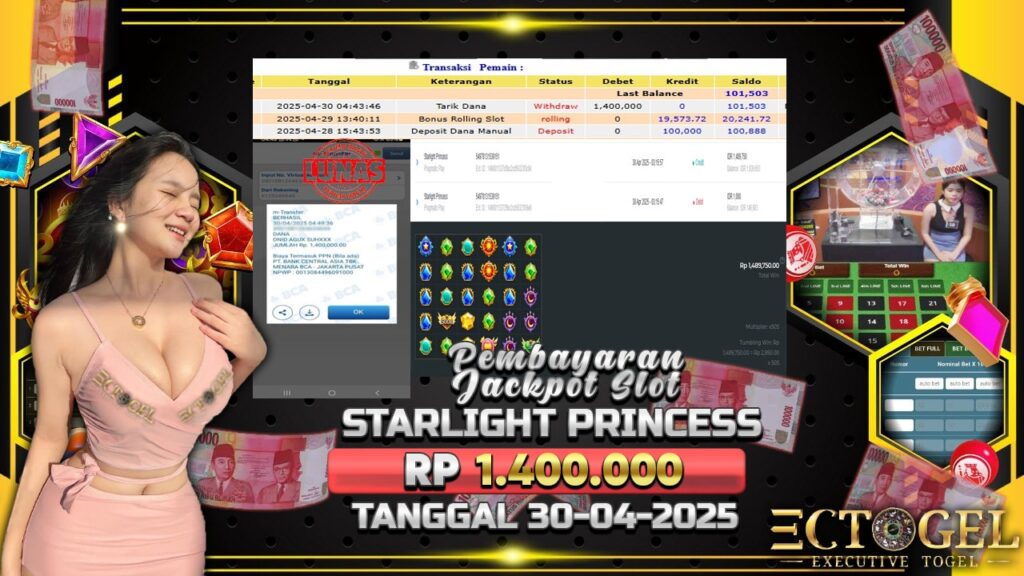 BUKTI JACKPOT SLOT STARLIGHT PRINCESS TERPERCAYA DI INDONESIA TGL 30-04-2025