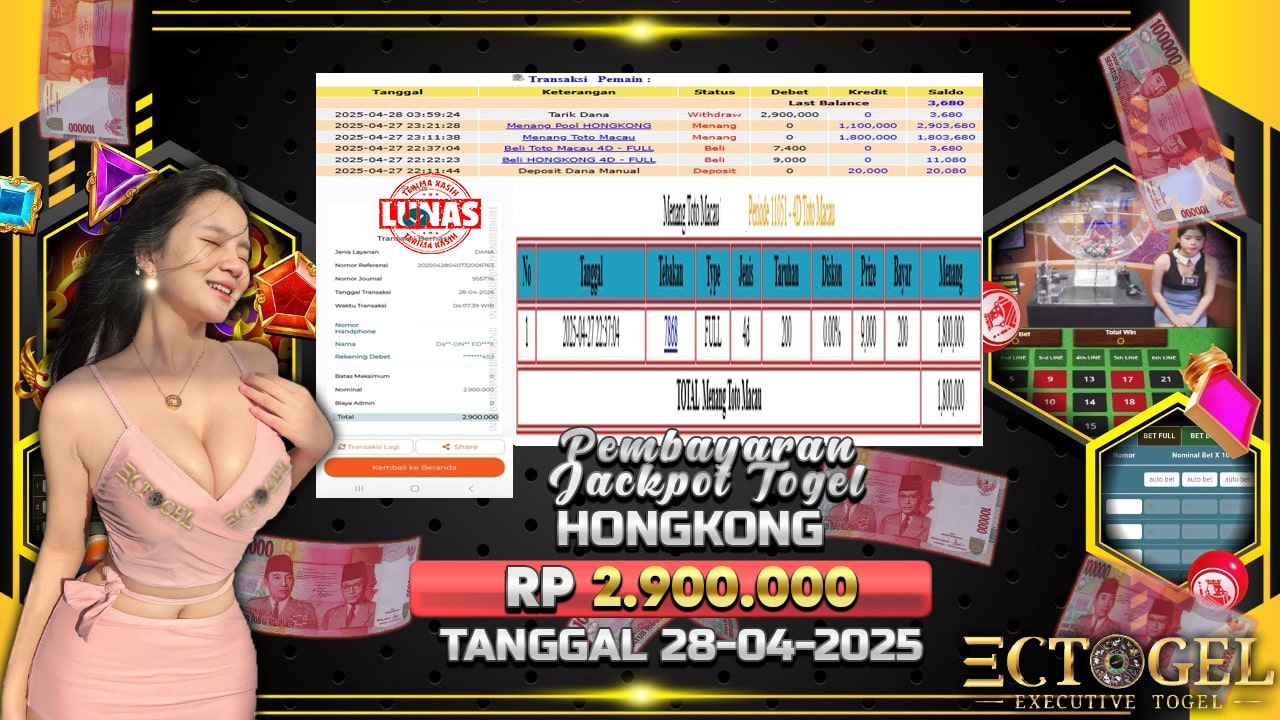 BUKTI JACKPOT TOGEL HONGKONG TERPERCAYA DI INDONESIA TGL 28-04-2025