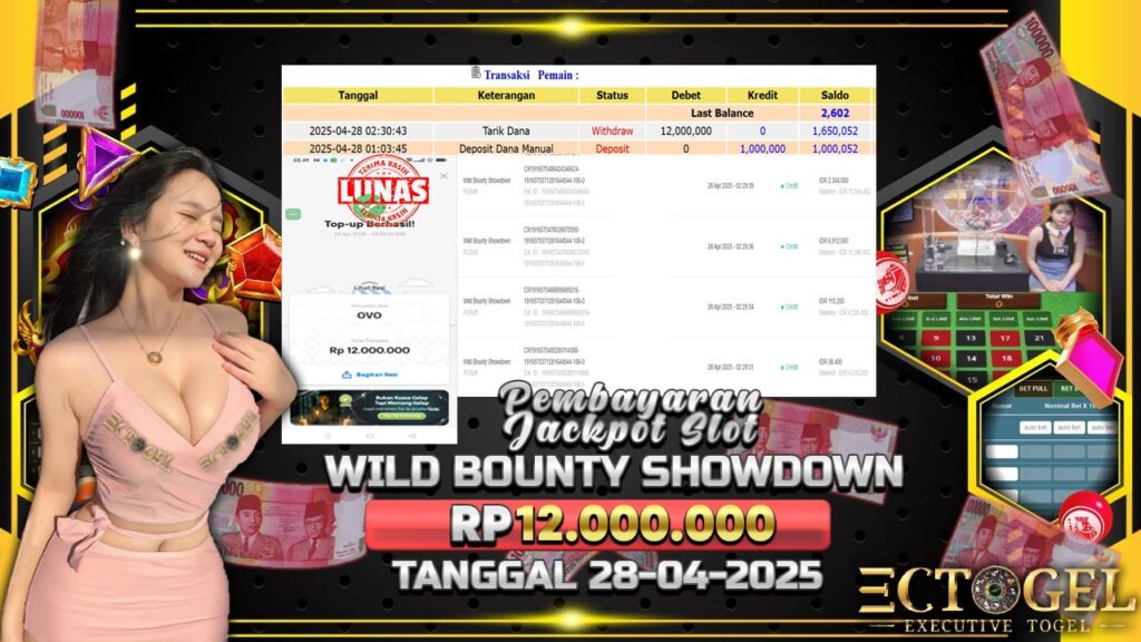 BUKTI JACKPOT SLOT WILD BOUNTY SHOWDOWN TERPERCAYA DI INDONESIA TGL 28-04-2025