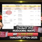 BUKTI JACKPOT SLOT MAHJONG WAYS TERPERCAYA DI INDONESIA TGL 27-04-2025