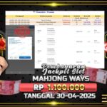 BUKTI JACKPOT SLOT MAHJONG WAYS TERPERCAYA DI INDONESIA TGL 30-04-2025