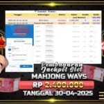 BUKTI JACKPOT SLOT MAHJONG WAYS TERPERCAYA DI INDONESIA TGL 30-04-2025