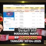 BUKTI JACKPOT SLOT MAHJONG WAYS TERPERCAYA DI INDONESIA TGL 30-04-2025