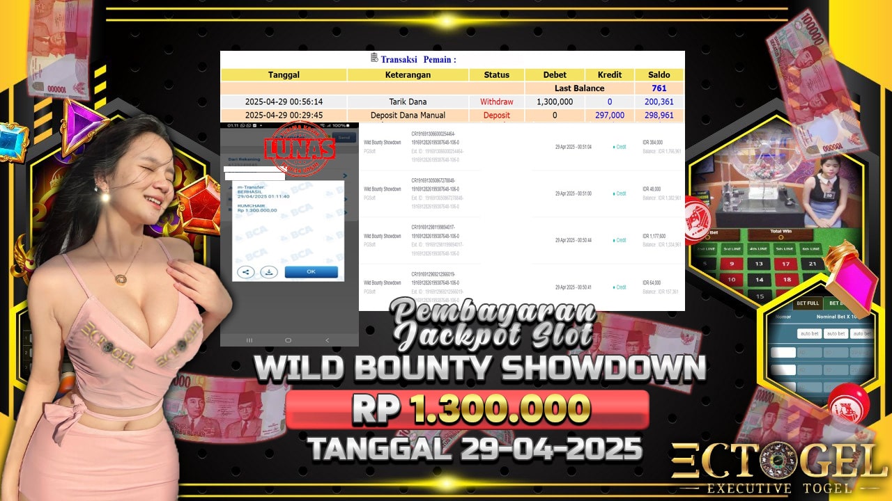 BUKTI JACKPOT SLOT WILD BOUNTY SHOWDOWN TERPERCAYA DI INDONESIA TGL 29-04-2025