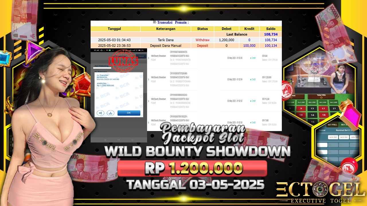 BUKTI JACKPOT SLOT WILD BOUNTY SHOWDOWN TERPERCAYA DI INDONESIA TGL 03-05-2025