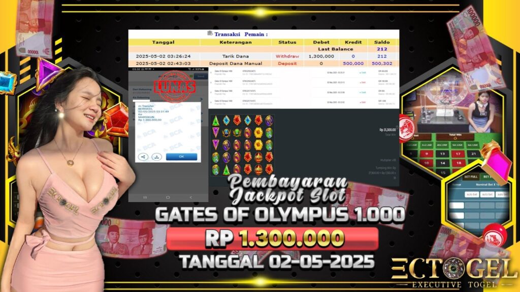 BUKTI JACKPOT SLOT GATES OF OLYMPUS 1.000 TERPERCAYA DI INDONESIA TGL 02-05-2025