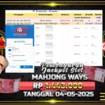 BUKTI JACKPOT SLOT MAHJONG WAYS TERPERCAYA DI INDONESIA TGL 04-05-2025