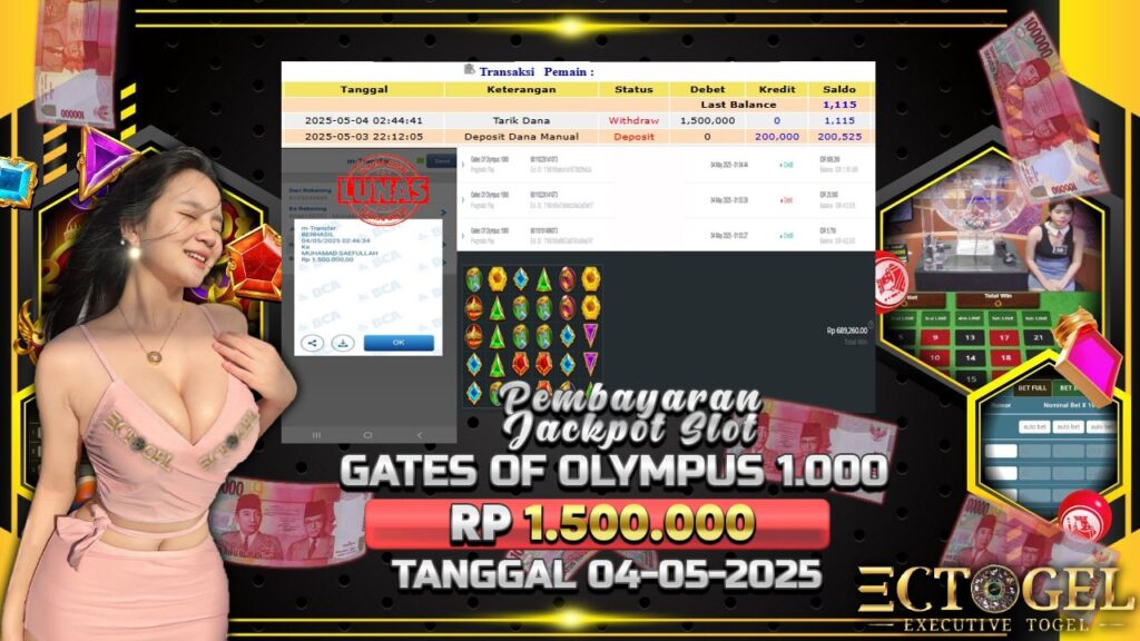 BUKTI JACKPOT SLOT GATES OF OLYMPUS 1.000 TERPERCAYA DI INDONESIA TGL 04-05-2025
