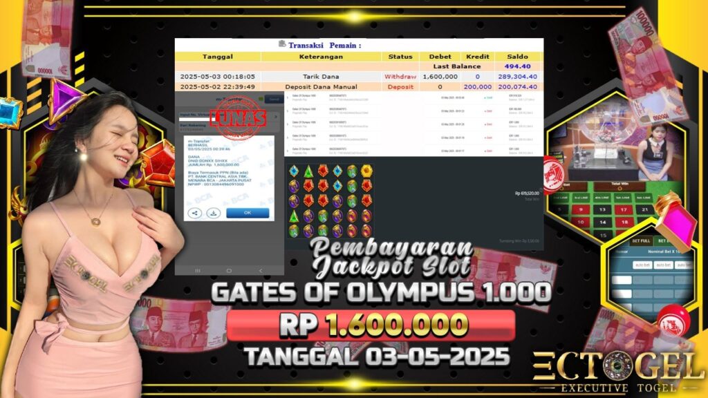 BUKTI JACKPOT SLOT GATES OF OLYMPUS 1.000 TERPERCAYA DI INDONESIA TGL 03-05-2025