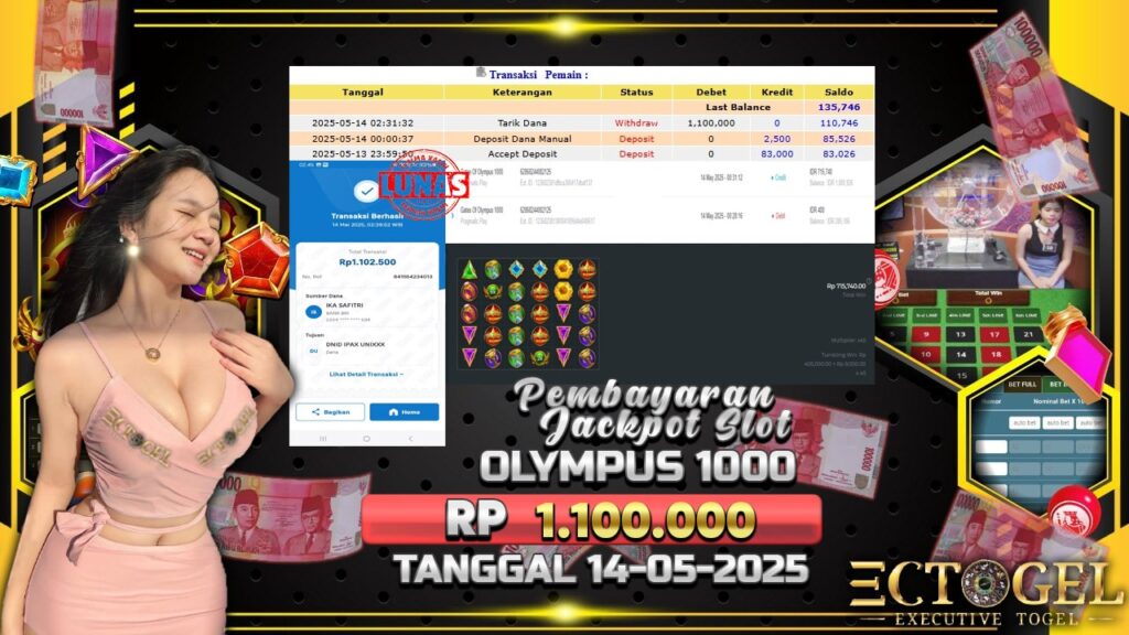 BUKTI JACKPOT SLOT GATES OF OLYMPUS 1000 TERPERCAYA DI INDONESIA TGL 14-05-2025