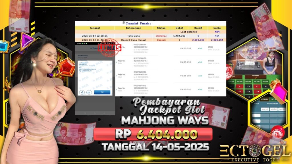 BUKTI JACKPOT SLOT MAHJONG WAYS TERPERCAYA DI INDONESIA TGL 14-05-2025