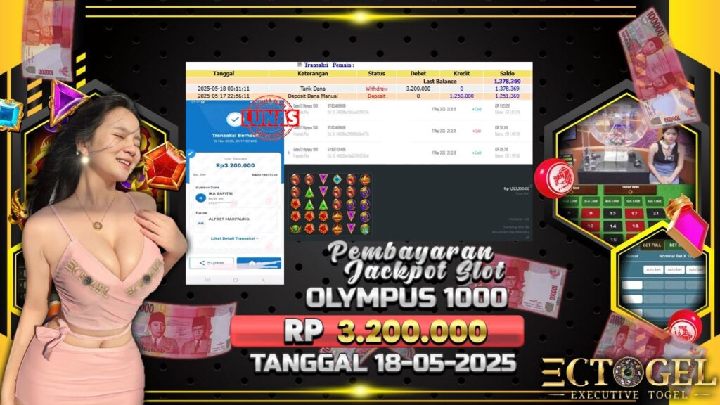 BUKTI JACKPOT SLOT GATES OF OLYMPUS 1000 TERPERCAYA DI INDONESIA TGL 18-05-2025