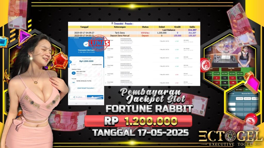 BUKTI JACKPOT SLOT FORTUNE RABBIT TERPERCAYA DI INDONESIA TGL 17-05-2025