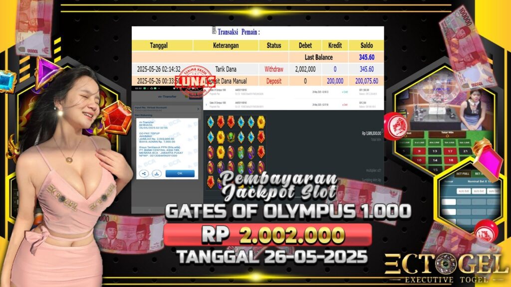 BUKTI JACKPOT SLOT GATES OF OLYMPUS 1.000 TERPERCAYA DI INDONESIA TGL 26-05-2025