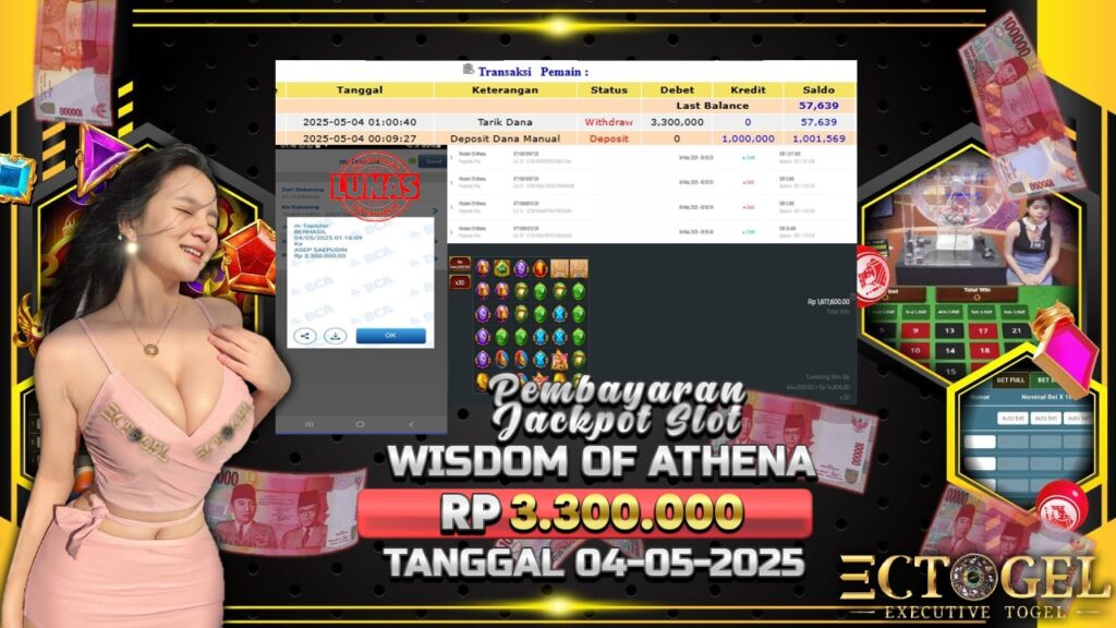 BUKTI JACKPOT SLOT WISDOM OF ATHENA TERPERCAYA DI INDONESIA TGL 04-05-2025