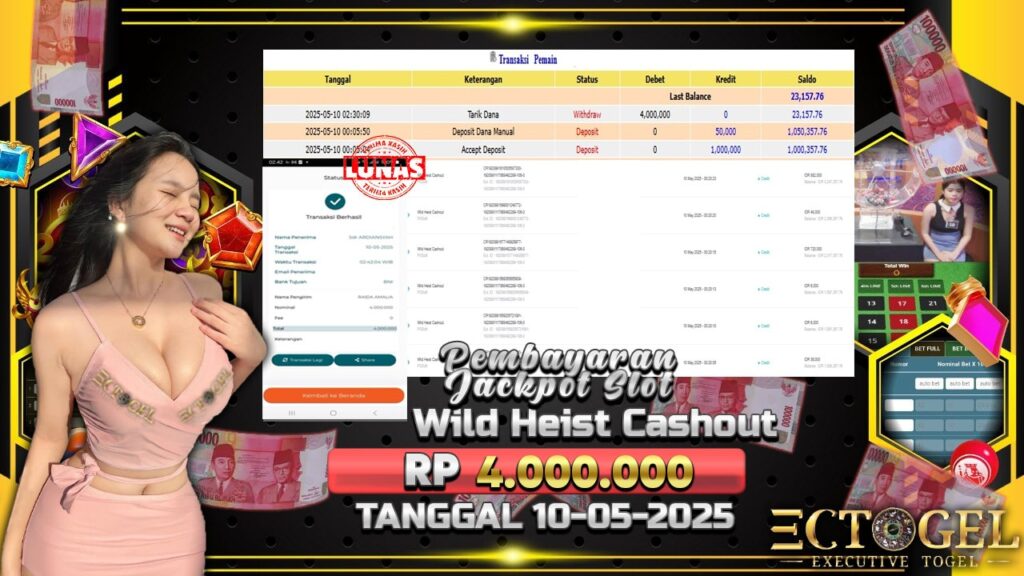BUKTI JACKPOT SLOT WILD HEIST CASHOUT TERPERCAYA DI INDONESIA TGL 10-05-2025