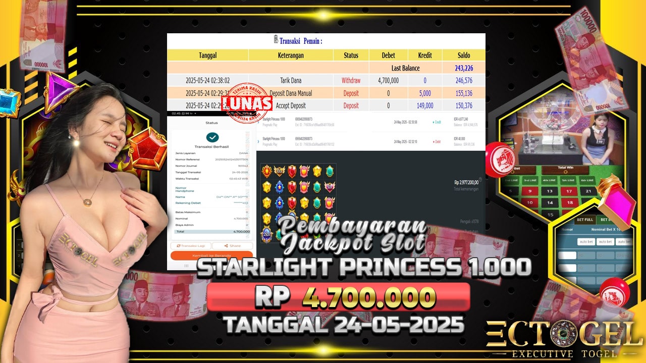 BUKTI JACKPOT SLOT STARLIGHT PRINCESS 1.000 TERPERCAYA DI INDONESIA TGL 24-05-2025
