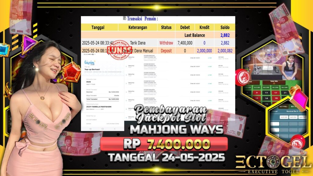 BUKTI JACKPOT SLOT MAHJONG WAYS TERPERCAYA DI INDONESIA TGL 24-05-2025