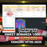 BUKTI JACKPOT SLOT SWEET BONANZA 1.000 DICE TERPERCAYA DI INDONESIA TGL 01-05-2025