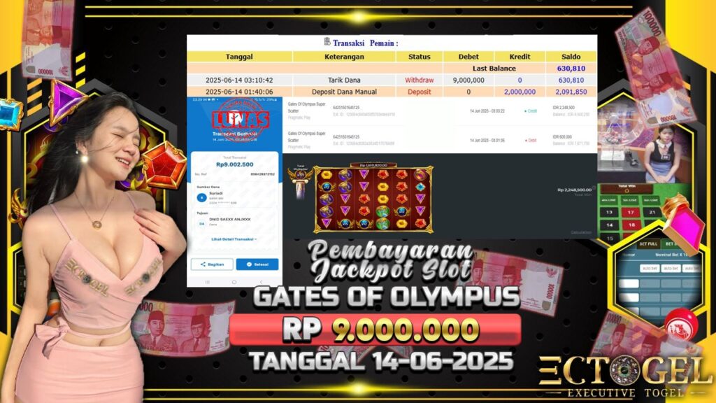 BUKTI JACKPOT SLOT GATES OF OLYMPUS SUPER SCATER TERPERCAYA DI INDONESIA TGL 14-06-2025