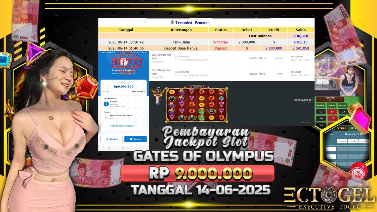 BUKTI JACKPOT SLOT GATES OF OLYMPUS SUPER SCATER TERPERCAYA DI INDONESIA TGL 14-06-2025