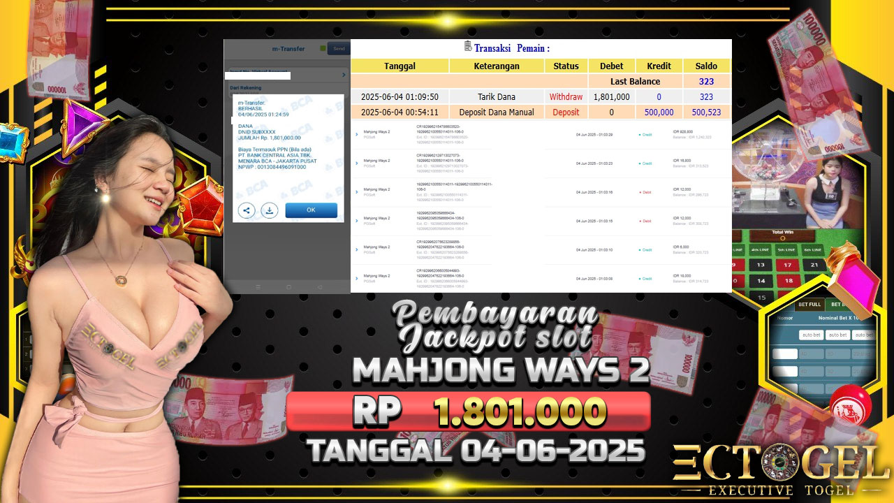 BUKTI JACKPOT SLOT MAHJONG WAYS 2 TERPERCAYA DI INDONESIA TGL 04-06-2025