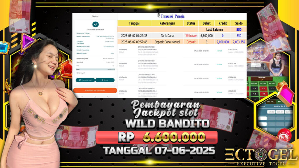 BUKTI JACKPOT SLOT WILD BANDITO TERPERCAYA DI INDONESIA TGL 07-06-2025