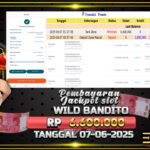 BUKTI JACKPOT SLOT WILD BANDITO TERPERCAYA DI INDONESIA TGL 07-06-2025