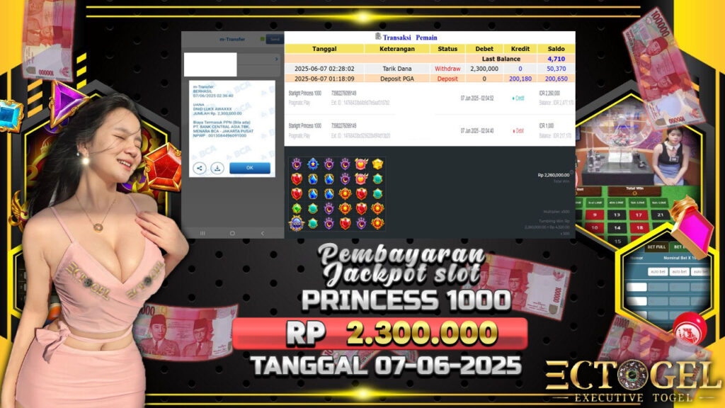 BUKTI JACKPOT SLOT STARLIGHT PRISCESS 1000 TERPERCAYA DI INDONESIA TGL 07-06-2025