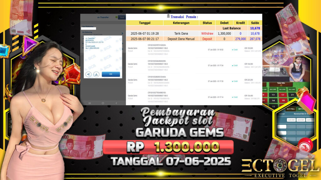 BUKTI JACKPOT SLOT GARUDA GEMS TERPERCAYA DI INDONESIA TGL 07-06-2025