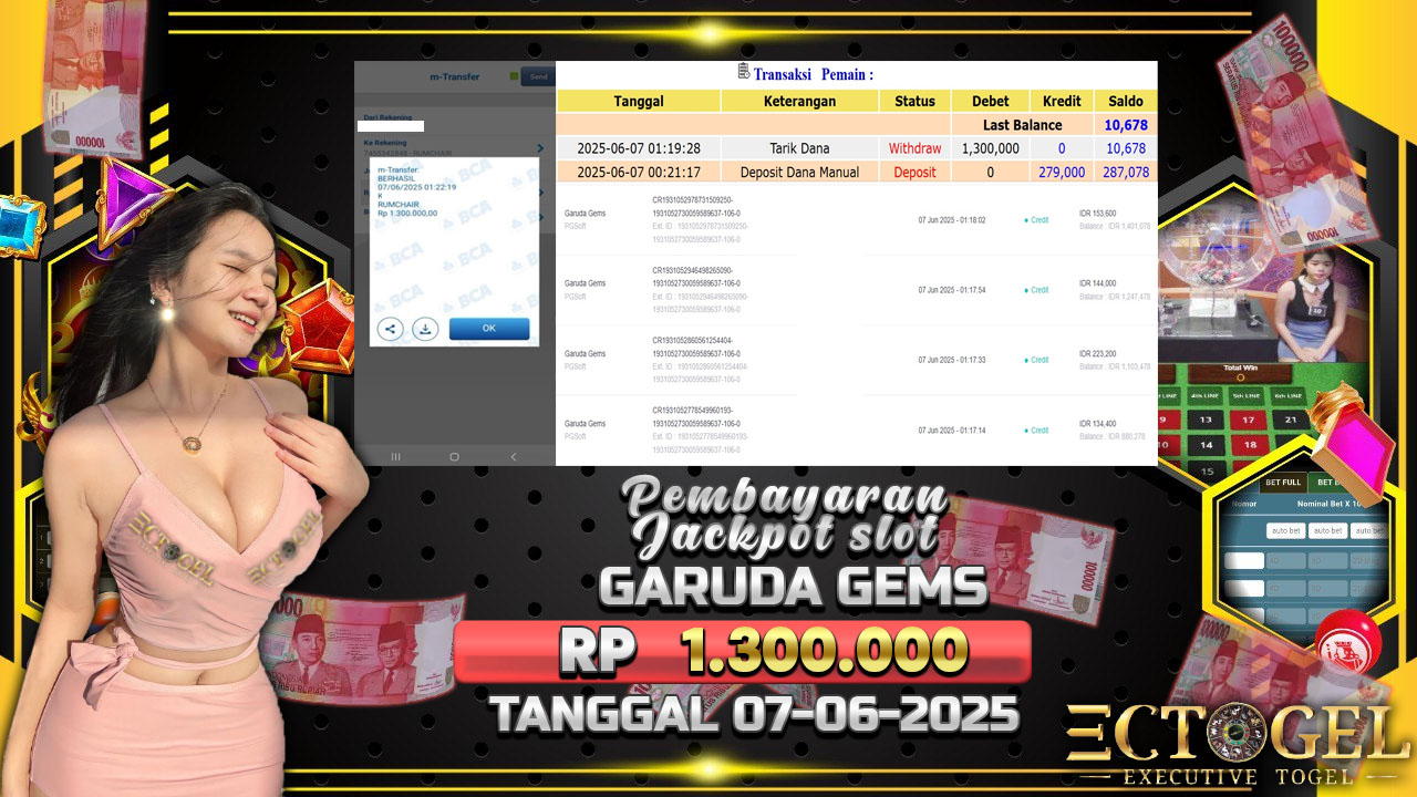 BUKTI JACKPOT SLOT GARUDA GEMS TERPERCAYA DI INDONESIA TGL 07-06-2025