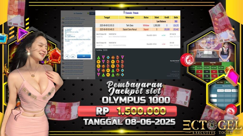 BUKTI JACKPOT SLOT GATES OF OLYMPUS 1000 TERPERCAYA DI INDONESIA TGL 08-06-2025